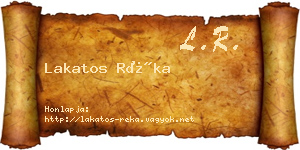 Lakatos Réka névjegykártya